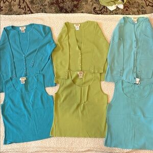 Lot of 3 Talbots Cardigan Sets Button-Up Top